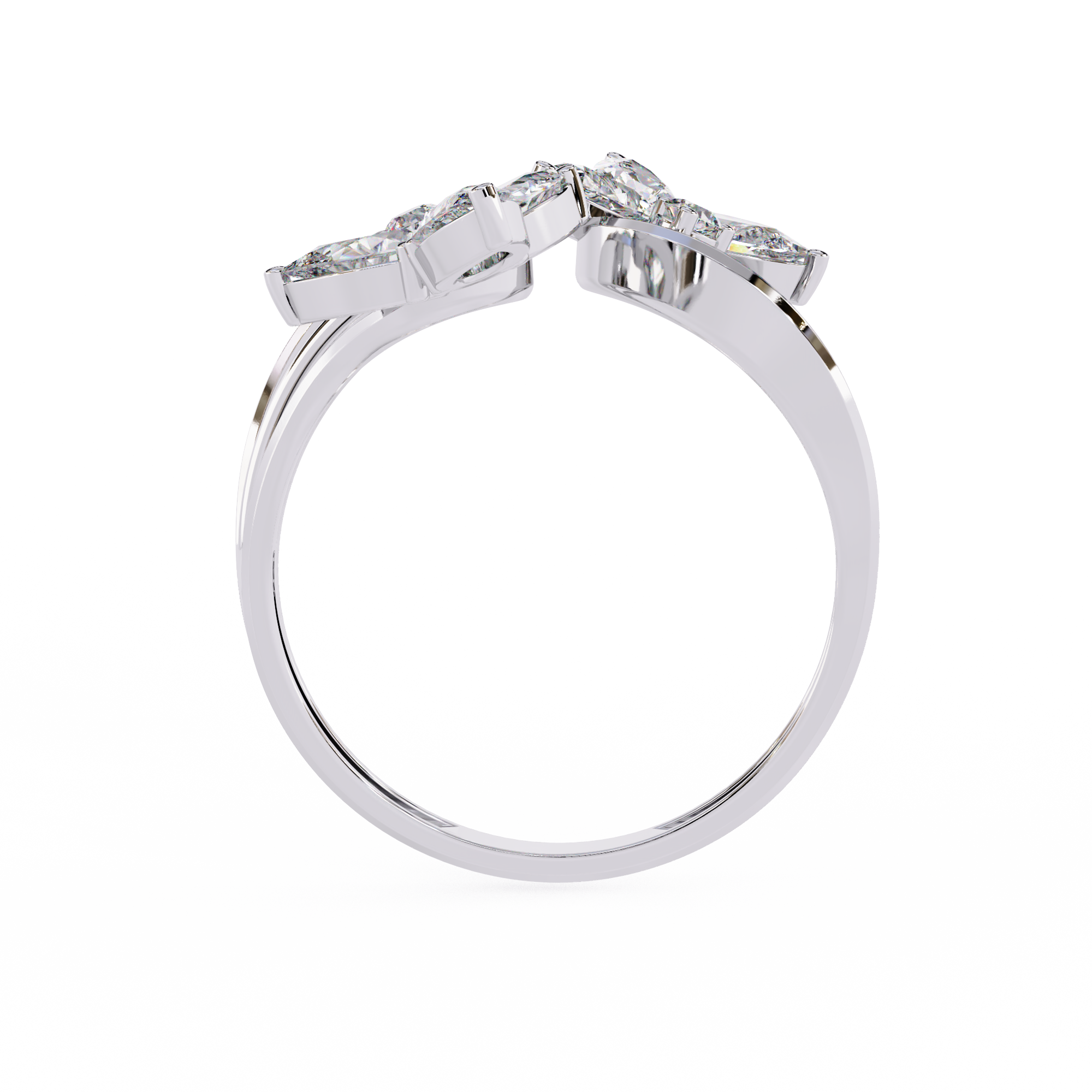 Solitairekart 0.99ct Butterfly Kiss Natural Diamond Ring-HI Color, VS-SI Clarity